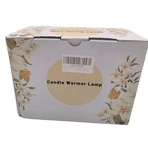 Electric Candle Warmer Lamp - NEW IN BOX Black Shade Gold Arm Wood Base